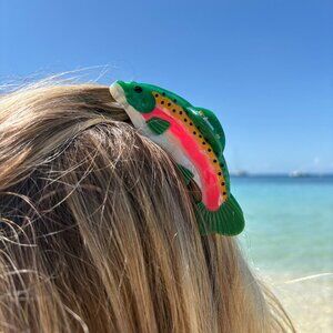 NWT Rainbow Trout Hair Claw Clip